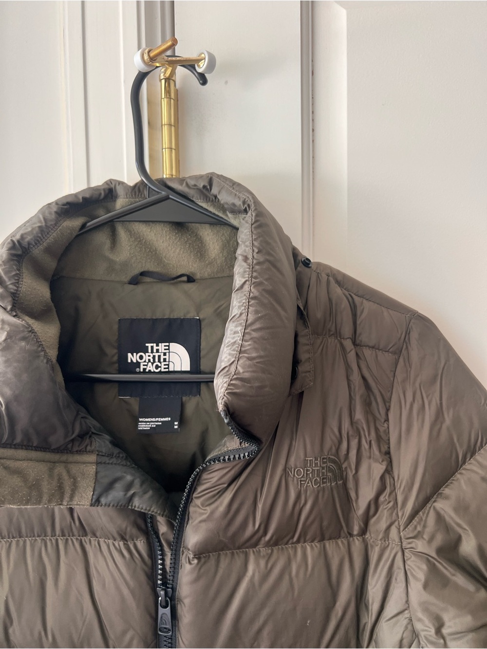 The North Face Women’s Long Puffer Coat in Olive - Picture 2 of 3